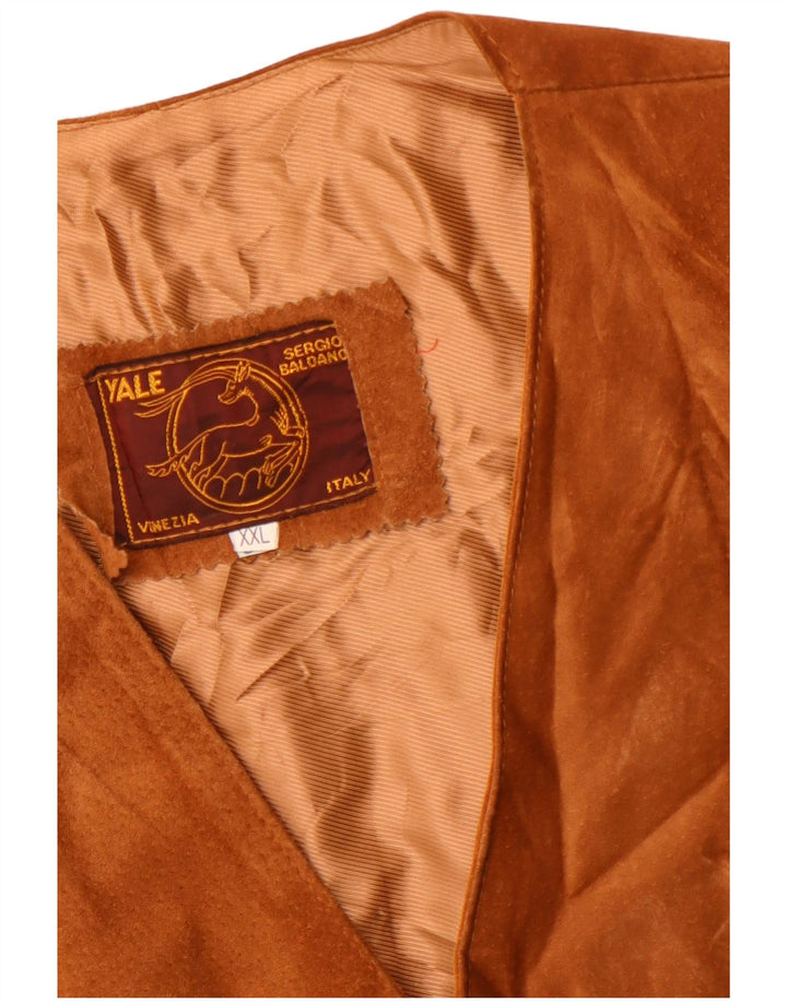 Vintage Damen Wildlederweste UK 20 2XL Braunes Leder