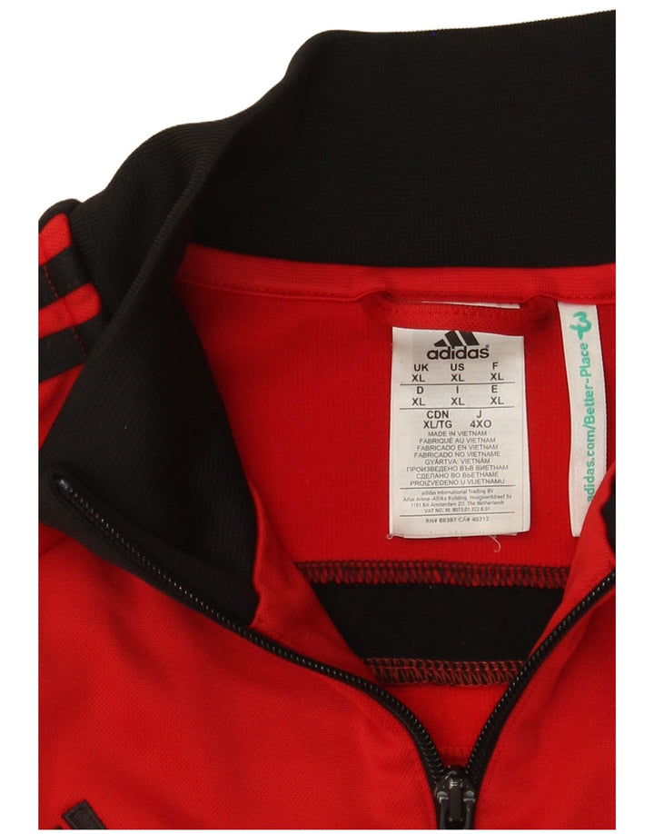 Adidas Herren Trainingsanzug Top Jacke XL Rot Colourblock Polyester