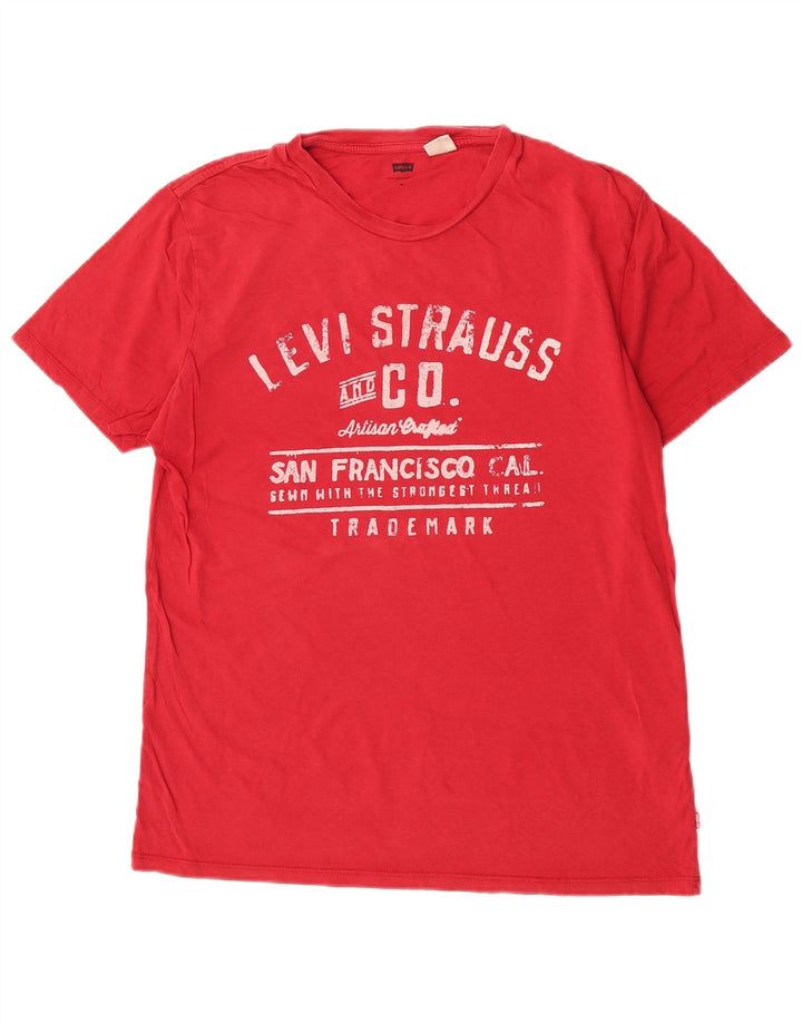 Levi's Herren-T-Shirt mit Grafik, mittelrote Baumwolle