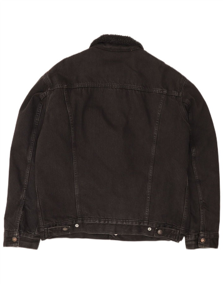 Levi's Herren Denim Sherpa Jacke UK 38 Mittelschwarze Baumwolle