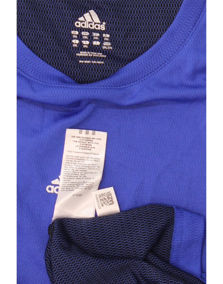 ADIDAS Herren Climalite T-Shirt Top 2XL Blau Polyester