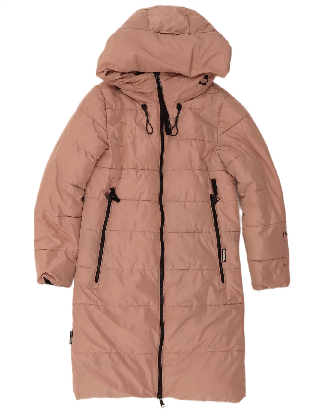 KHUJO Damen Übergroßer, wattierter Mantel mit Kapuze, UK 6, XS, Rosa, Polyester