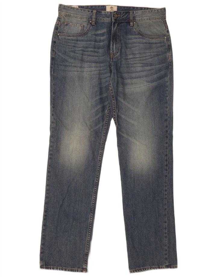 Timberland Herren Straight Jeans W35 L33 Blaue Baumwolle
