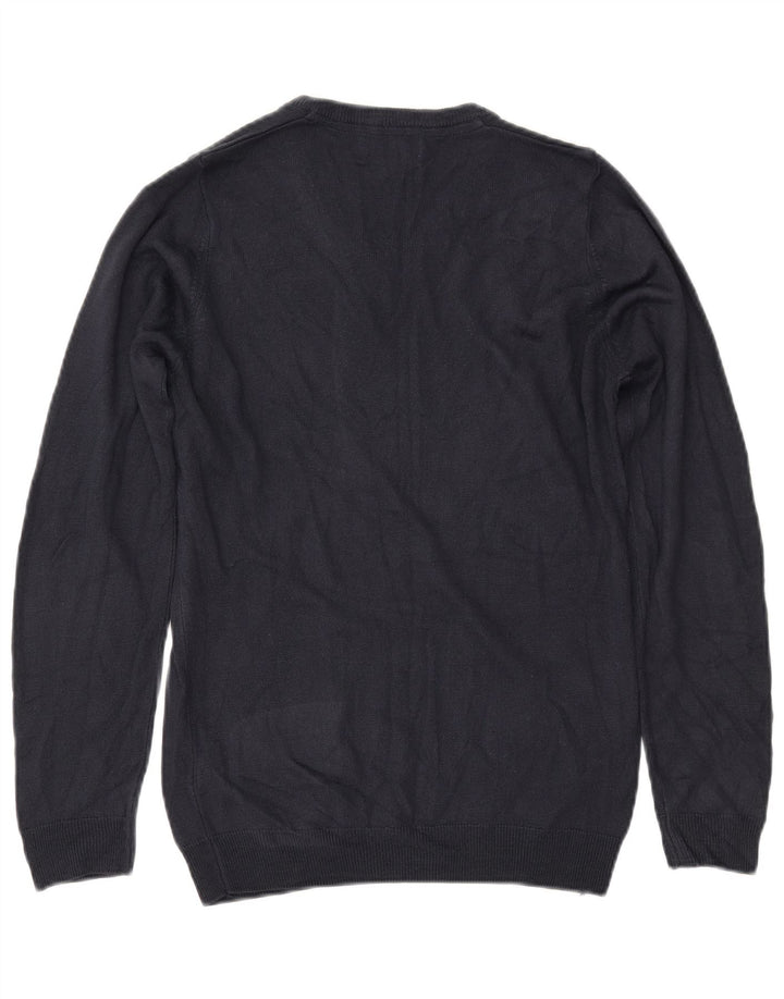 MARKS & SPENCER Damen-Pullover mit V-Ausschnitt, Gr. 10, Größe S, Marineblau, Acryl