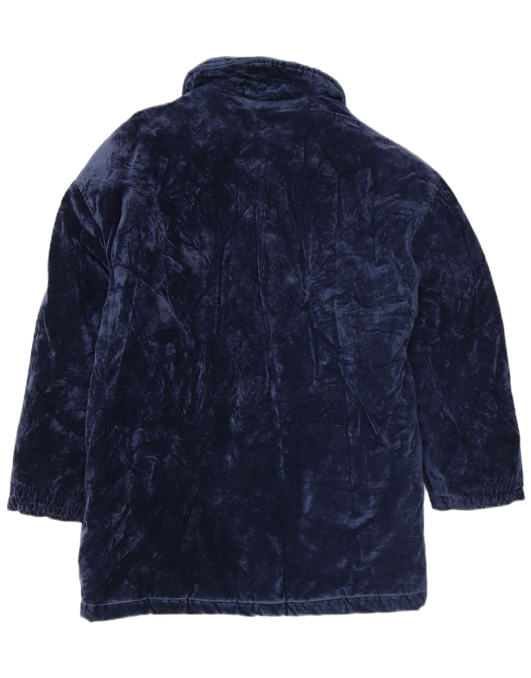Vintage Damen Übergroßer Samt-Windbreaker-Mantel UK 14 Medium Navy Blue