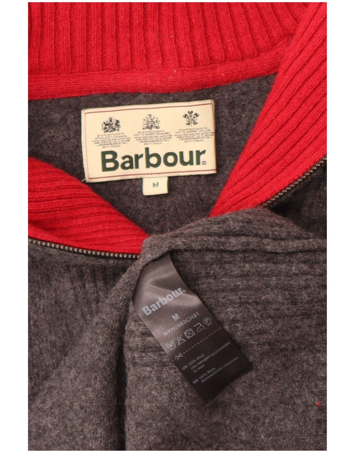 Barbour Herren-Pullover mit lockerer Passform und Reißverschluss, mittelgraue Wolle