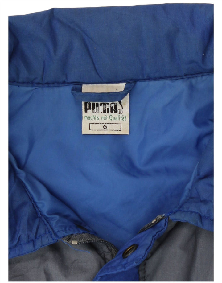 Puma Herren-Windbreaker-Jacke, UK 40, groß, blaues Colourblock-Polyester