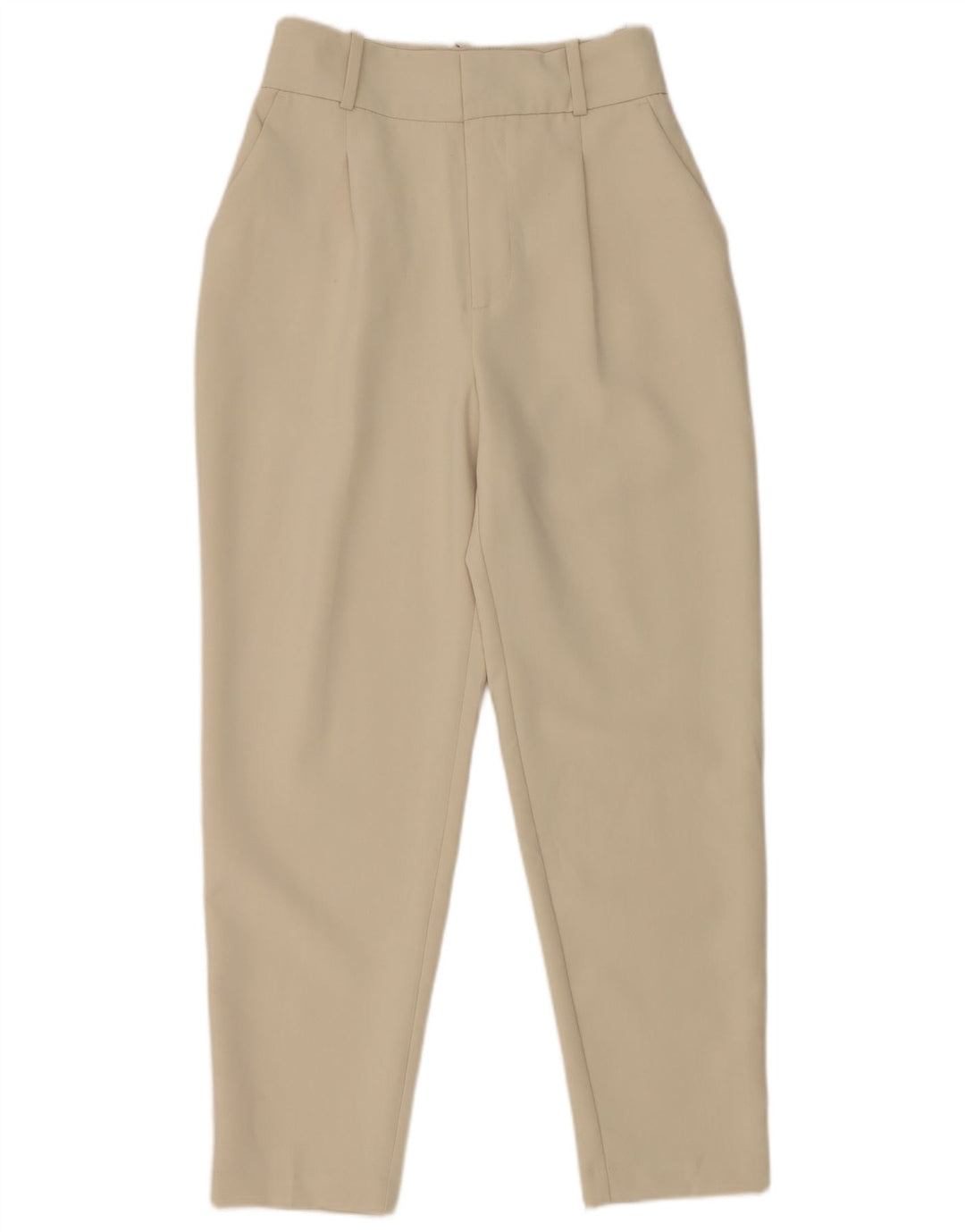 Zara Damen-Anzughose, schmal zulaufend, Größe S, W26, L27, gebrochenes Weiß, Polyester