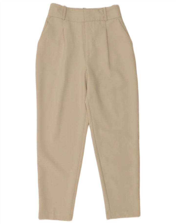 Zara Damen-Anzughose, schmal zulaufend, Größe S, W26, L27, gebrochenes Weiß, Polyester