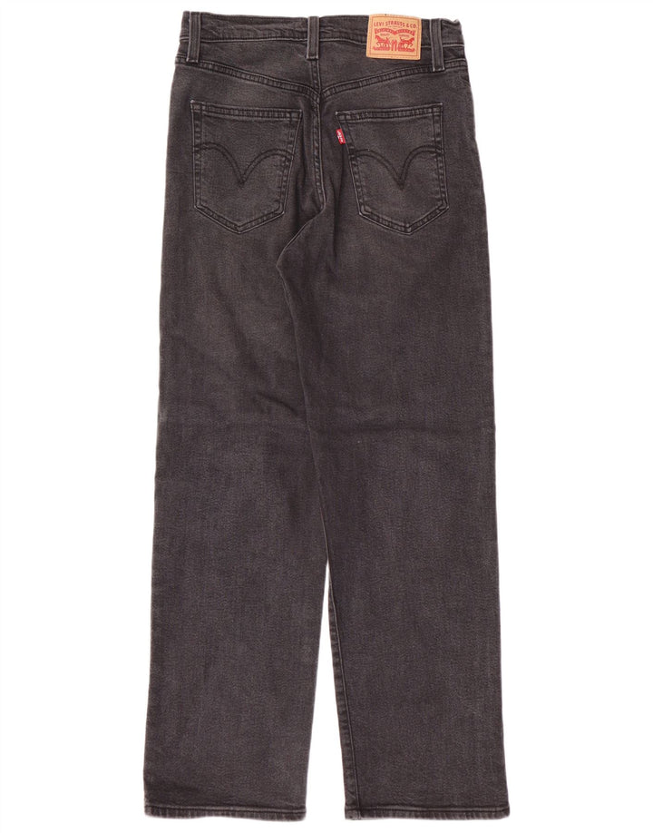 LEVI'S Damen Ribcage Straight Jeans W28 L29 Graue Baumwolle