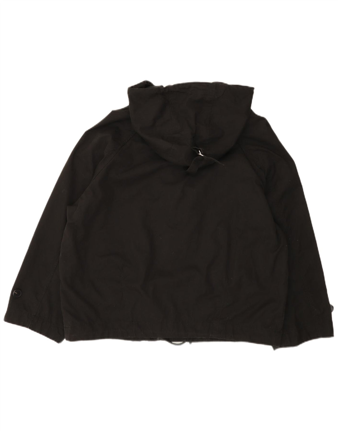 Zara Damen-Windbreaker-Jacke mit Kapuze, übergroß, Größe UK 14, mittelschwarz, Baumwolle