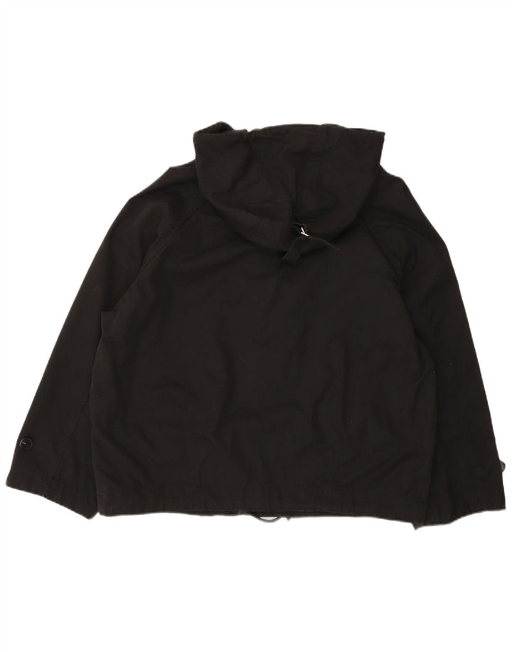 Zara Damen-Windbreaker-Jacke mit Kapuze, übergroß, Größe UK 14, mittelschwarz, Baumwolle