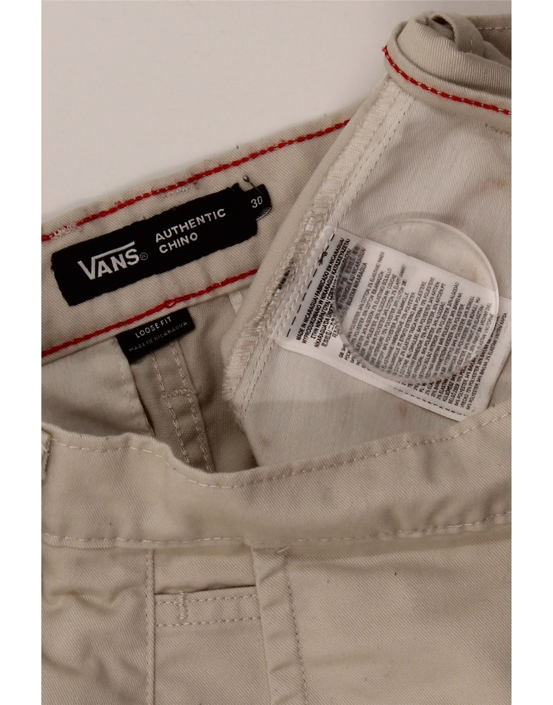 Vans Herren-Chinohose mit lockerer Passform, W30, L29, Beige, Polyester