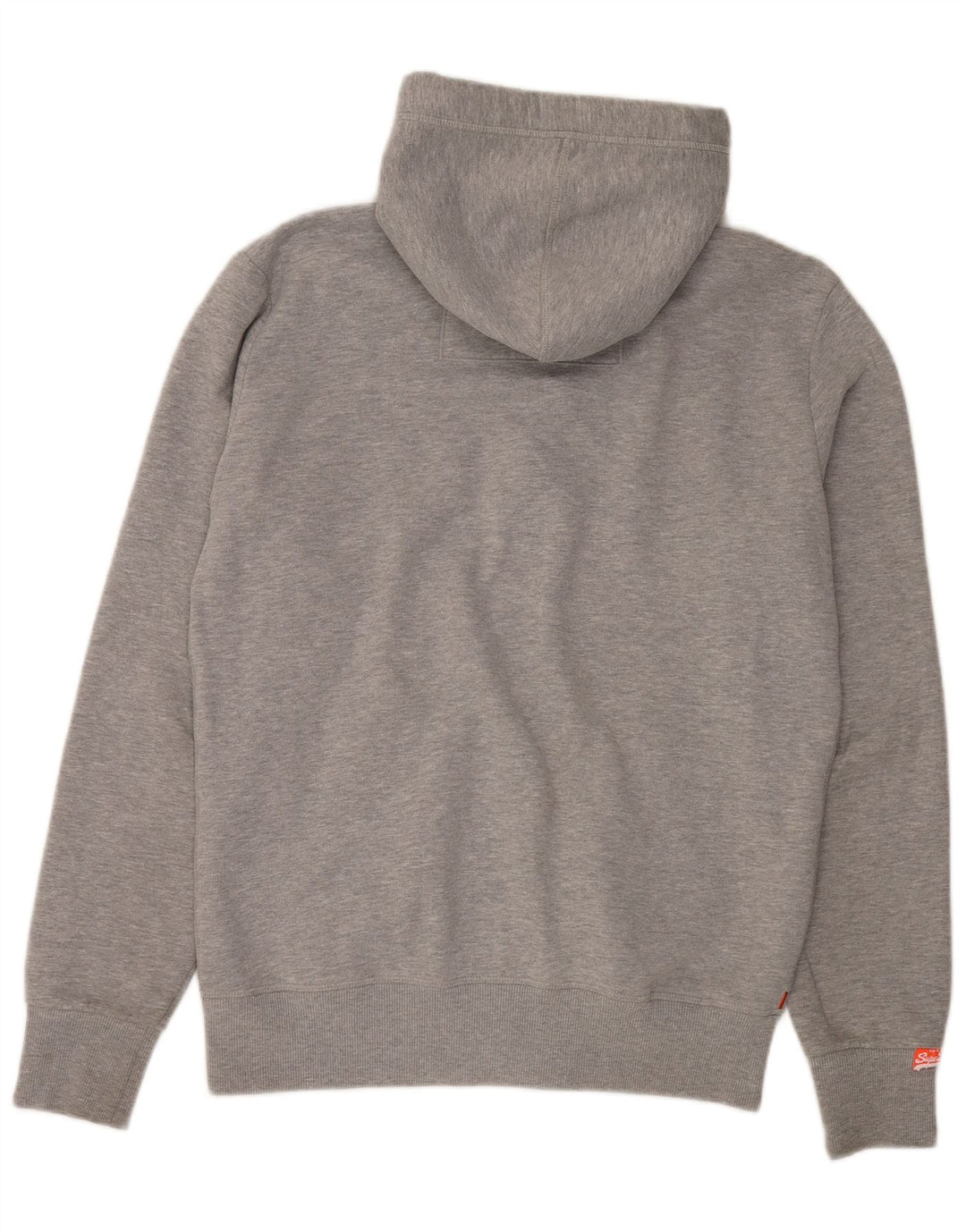 Superdry Herren-Kapuzenpullover mit Reißverschluss, groß, grau gefleckte Baumwolle