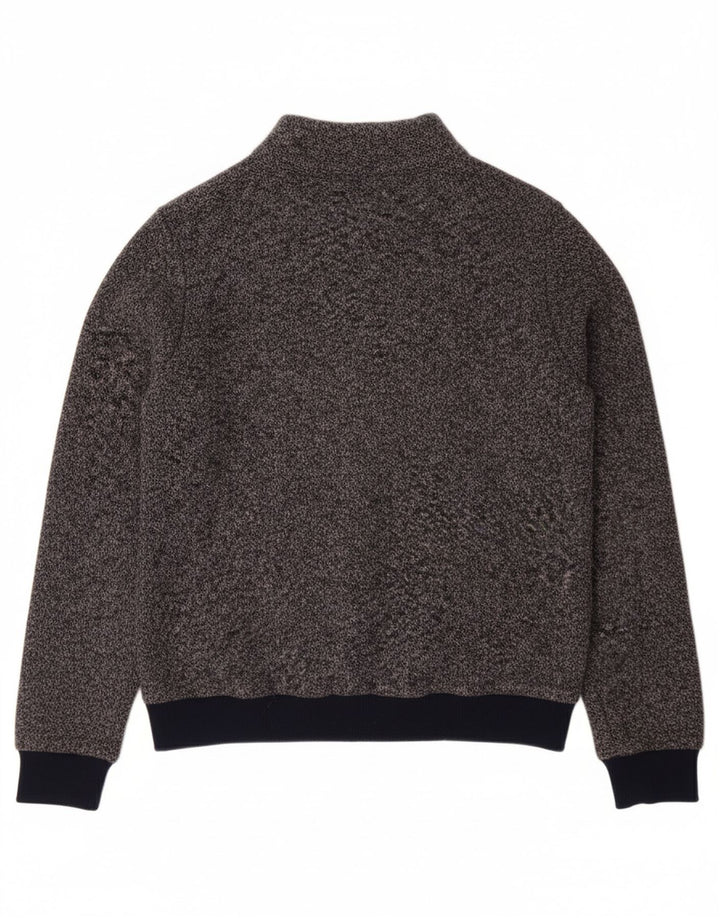 TRUSSARDI JUNIOR Boys Knit Bomber Jacket 11-12 Years Navy Blue Flecked