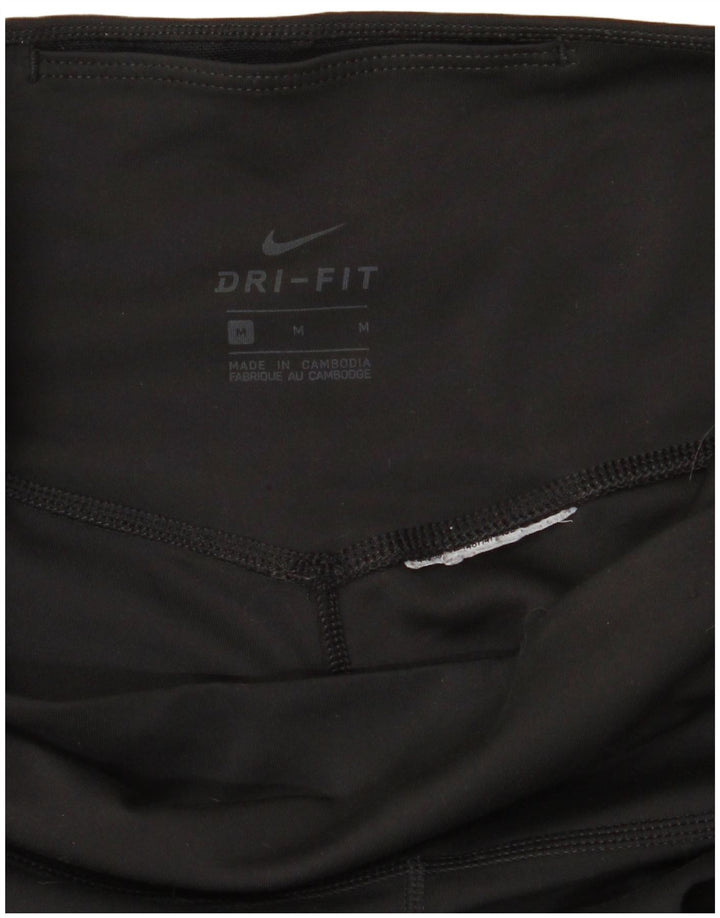 Nike Damen Dri Fit Leggings UK 12 Medium Schwarz