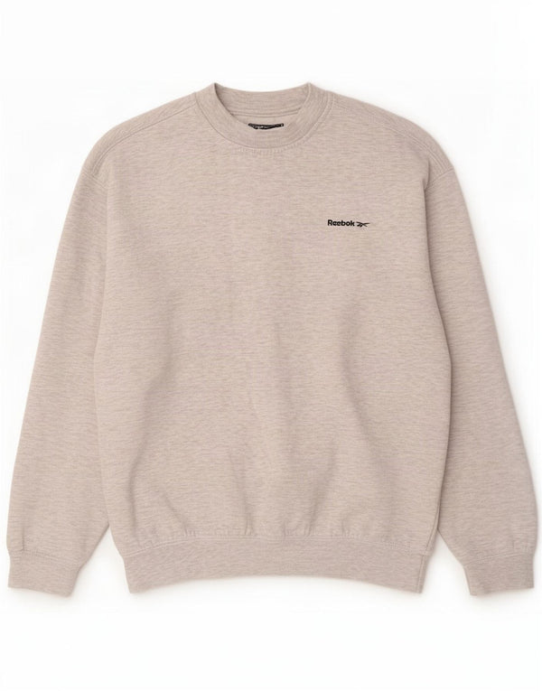 Reebok Mens Sweatshirt Jumper Small Grey Flecked Polyester