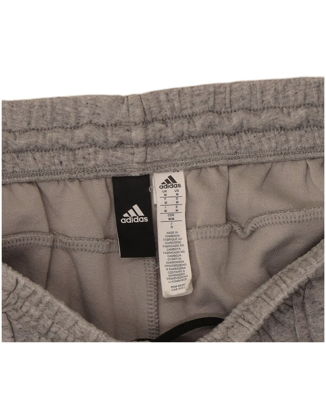 Adidas Herren-Trainingshose aus mittelgrau gefleckter Baumwolle