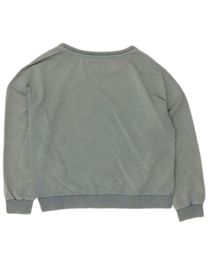 Gaudi Damen Grafik-Sweatshirt-Pullover UK 14 Mittelblaue Baumwolle