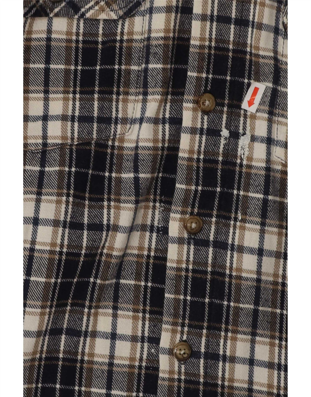 Vintage Herren Flanellhemd XL Marineblau kariert Baumwolle
