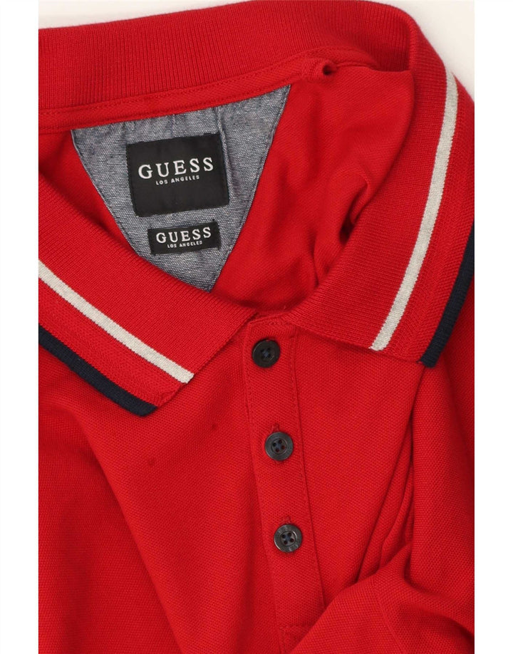 Guess Herren-Poloshirt, groß, rot gestreift