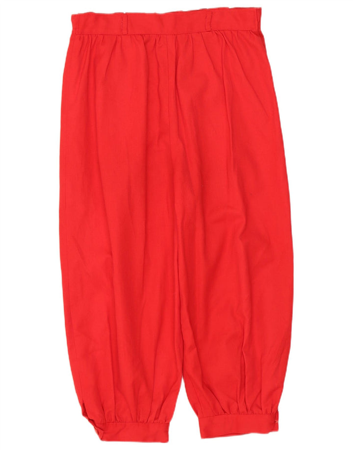 VINTAGE Capri-Hose mit hohem Bund für Damen, W28, L18, rotes Polyester