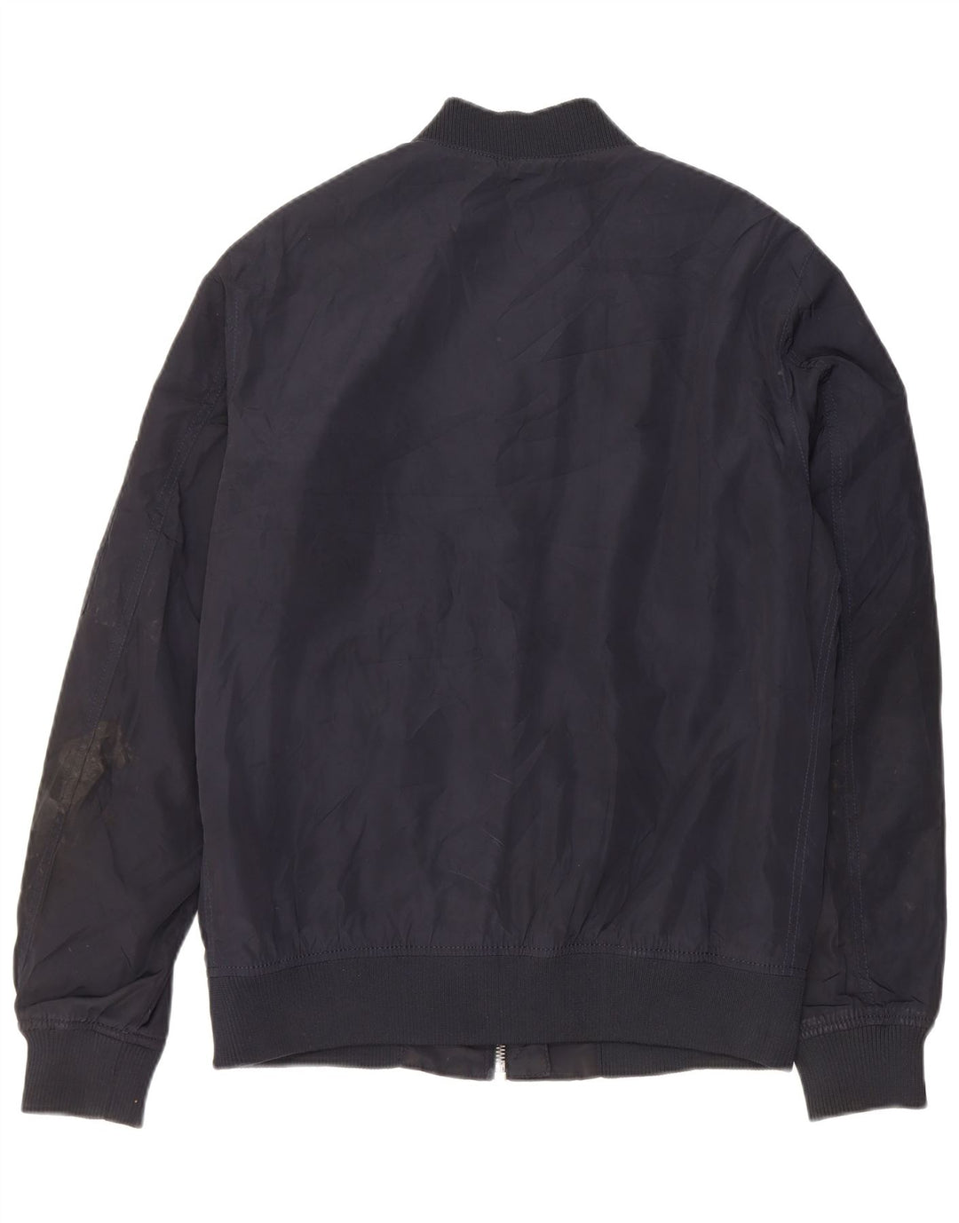 Zara Herren Bomberjacke UK 40 Large Marineblau Polyester