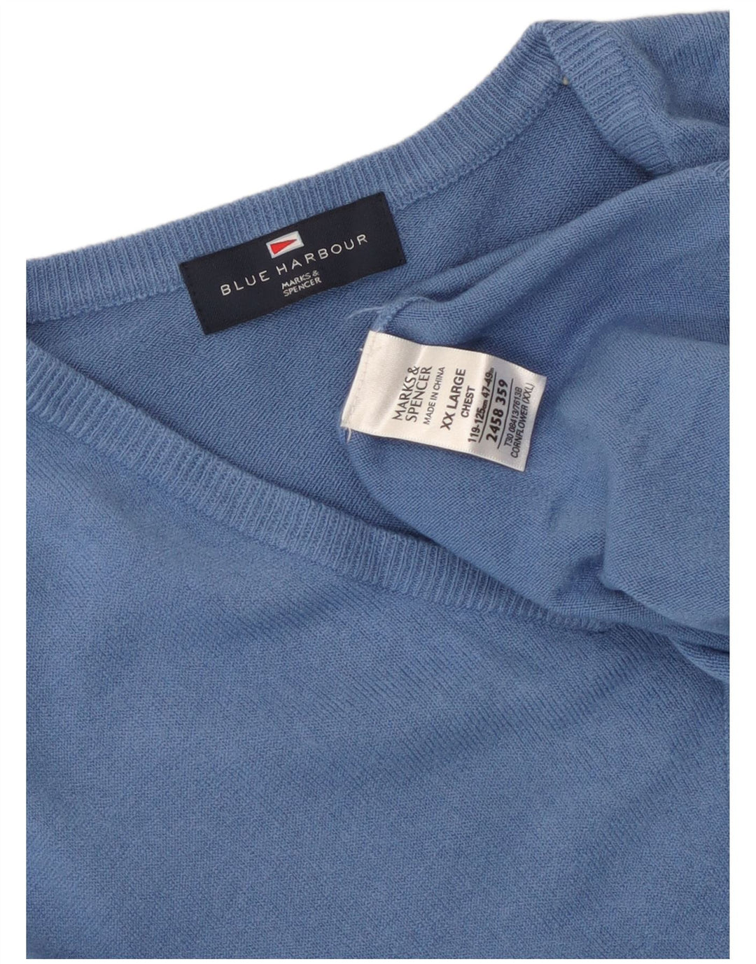 Marks & Spencer Herren Blue Harbor Vest Tank Top 2XL Blaues Acryl