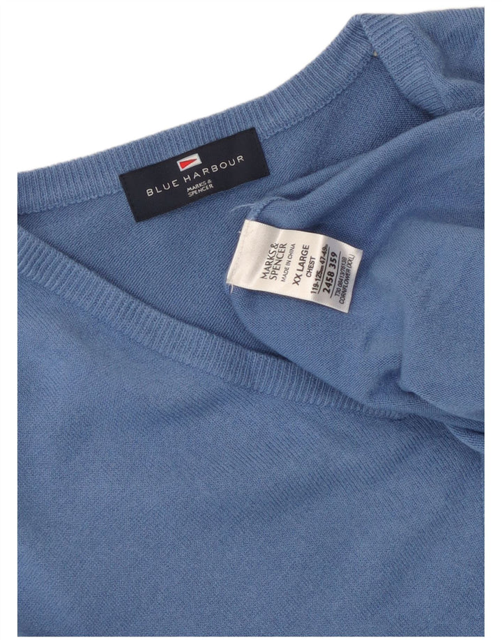 Marks & Spencer Herren Blue Harbor Vest Tank Top 2XL Blaues Acryl