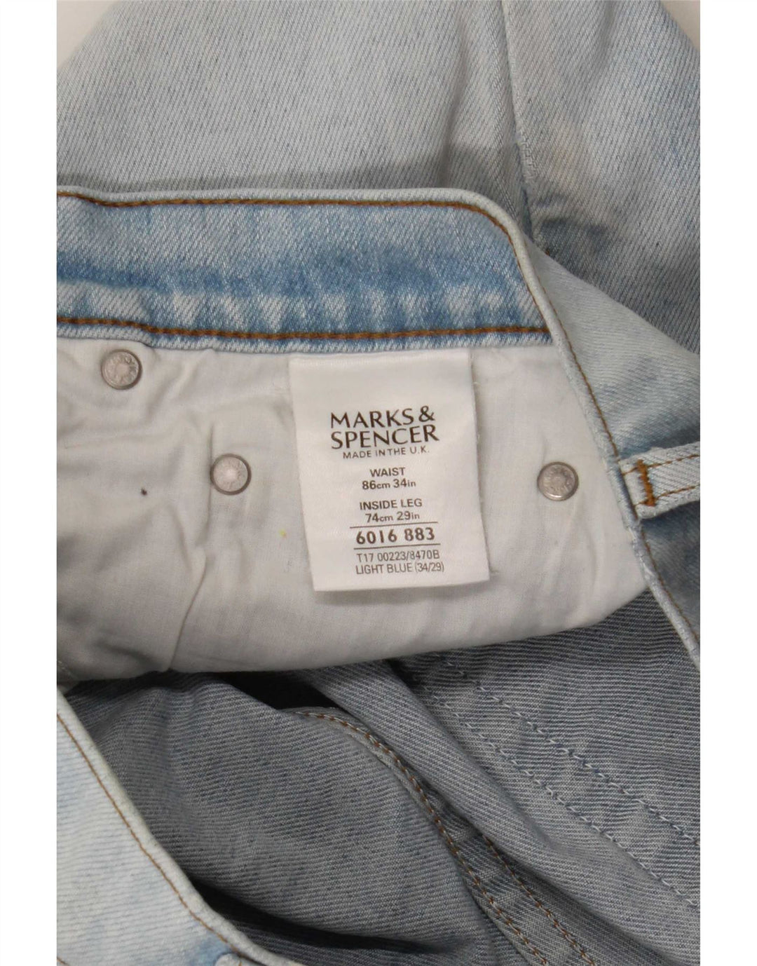 Marks & Spencer Damen-Jeans mit weitem Bein, W34 L29, blaue Baumwolle