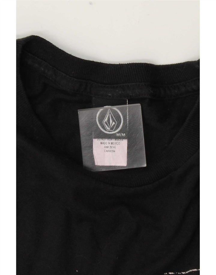 Volcom Herren Grafik-T-Shirt-Oberteil aus mittelschwarzer Baumwolle
