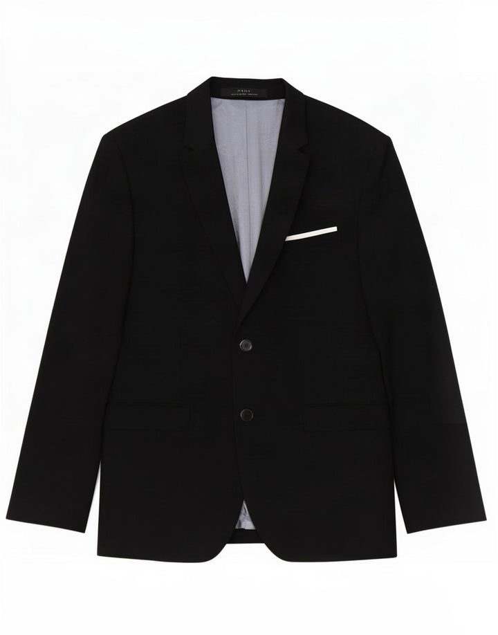 Zara Herren-Blazer mit 2 Knöpfen, EU 52, groß, schwarze Viskose