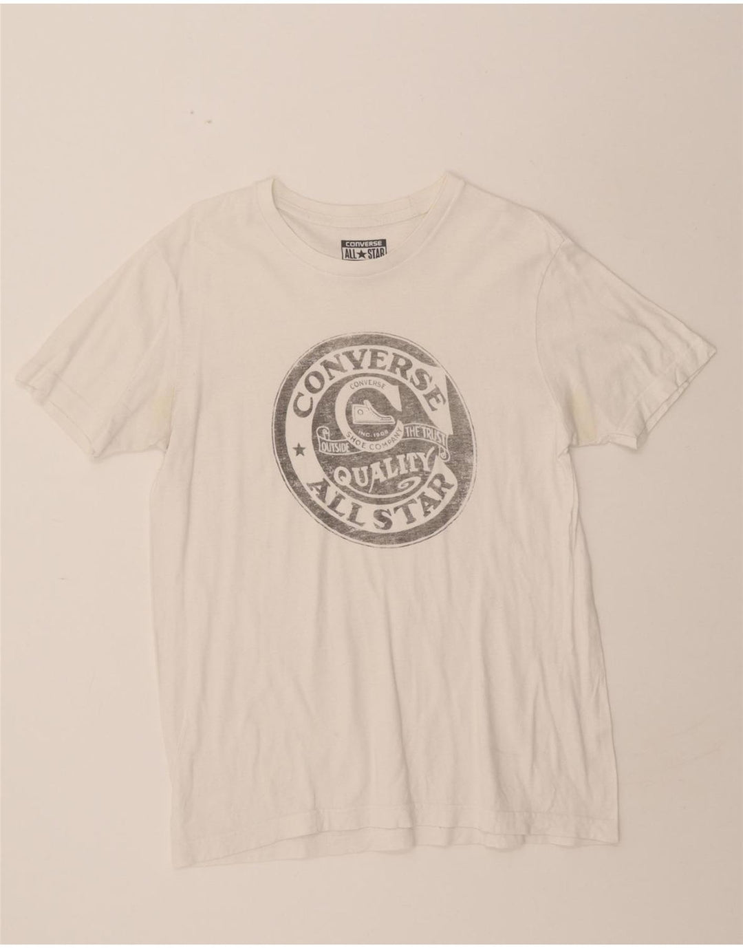 CONVERSE Mens Graphic T-Shirt Top XS White Cotton Vintage Converse and Second-Hand Converse from Messina Hembry 