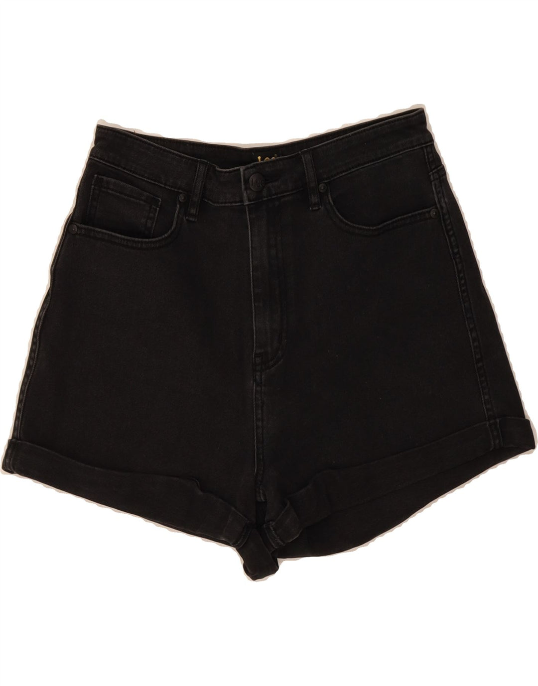 LEE Womens Denim Shorts W28 Medium Black Vintage Lee and Second-Hand Lee from Messina Hembry 