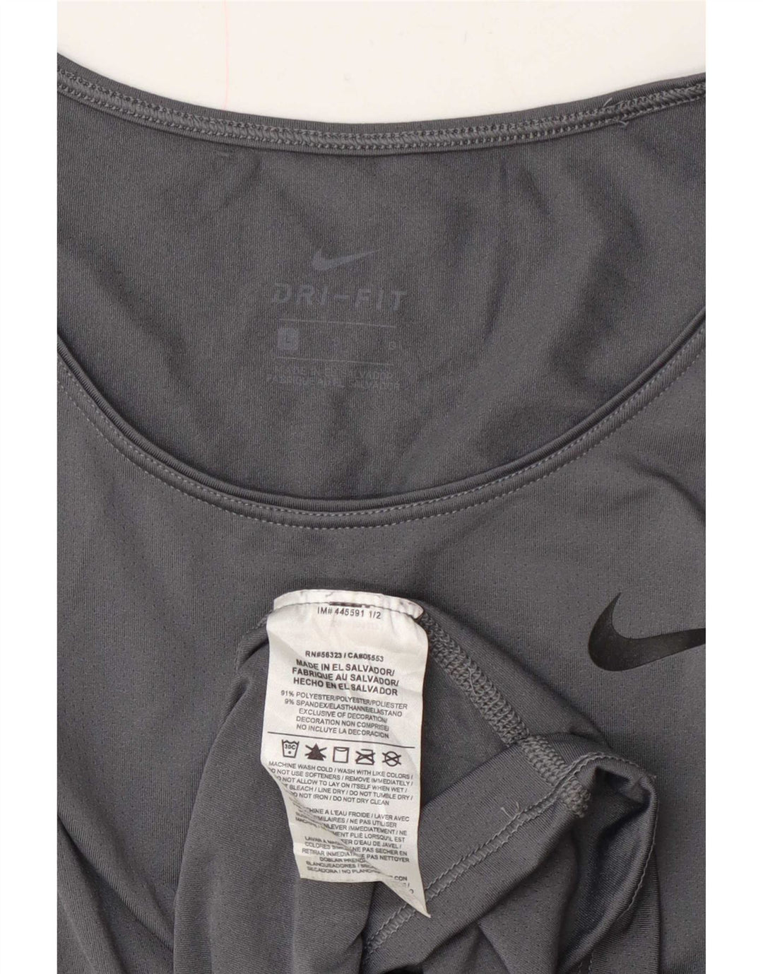 Nike Damen Dri Fit T-Shirt Top UK 16 Large Grau Polyester