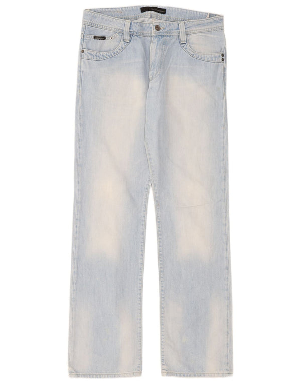 Calvin Klein Damen Straight Jeans W32 L34 Blaue Baumwolle