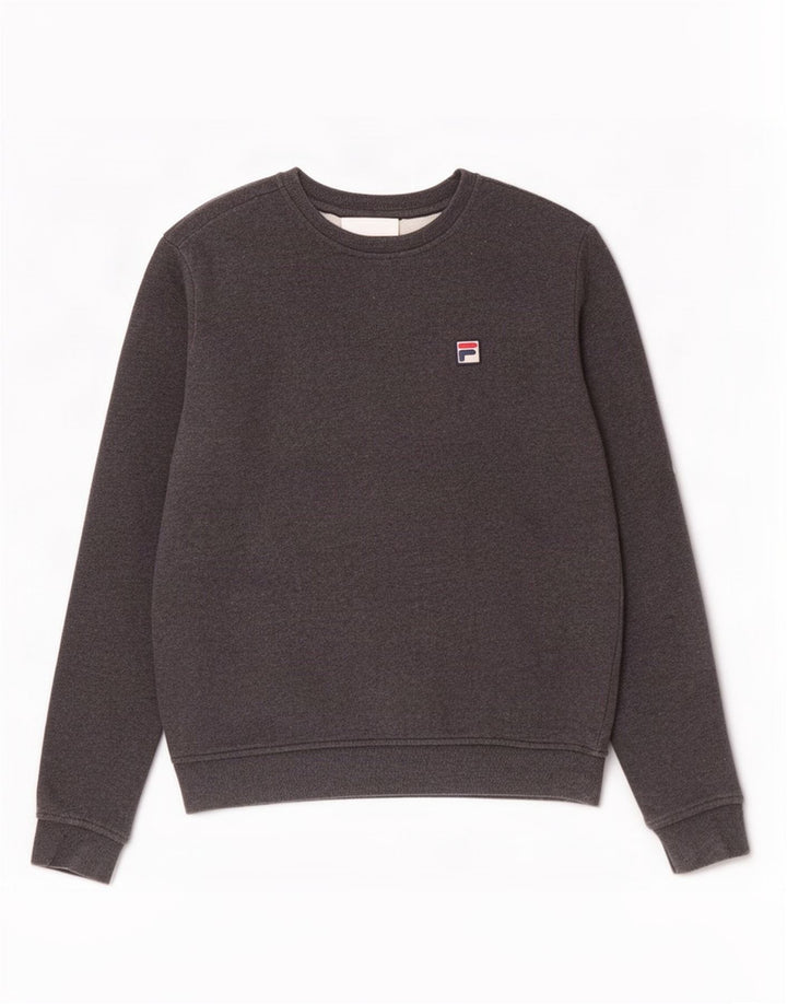 Fila Herren-Sweatshirt-Pullover aus mittelgrauer Baumwolle
