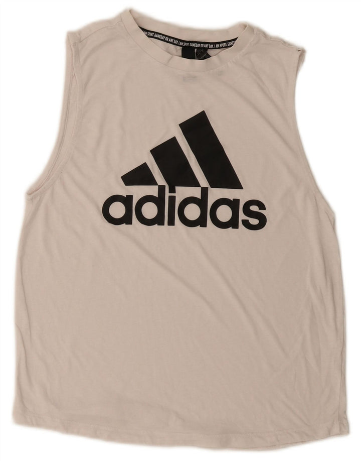Adidas Damen Graphic Vest Top UK 8/10 Small Weiß
