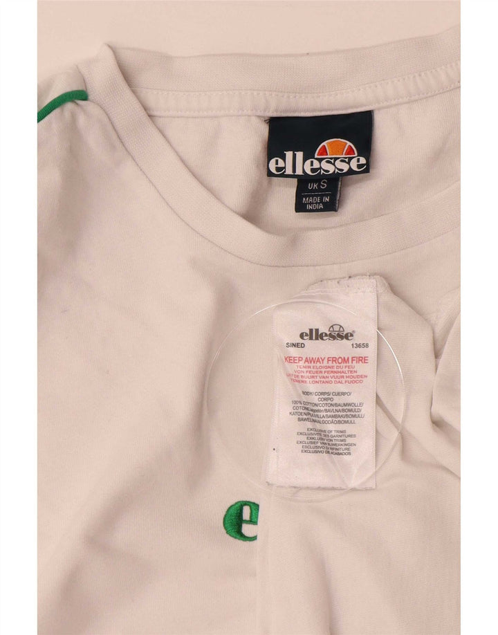 Ellesse Herren-T-Shirt mit Grafik, Größe S, weiße Baumwolle