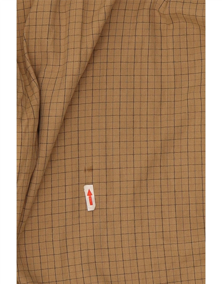 Nautica Herren-Flanellhemd 2XL, beige karierte Baumwolle