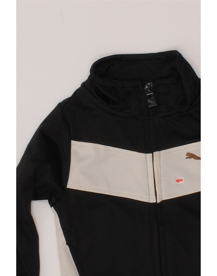 Puma Baby-Jungen-Trainingsanzug-Top-Jacke, 9–12 Monate, schwarzes Farbblock-Polyester