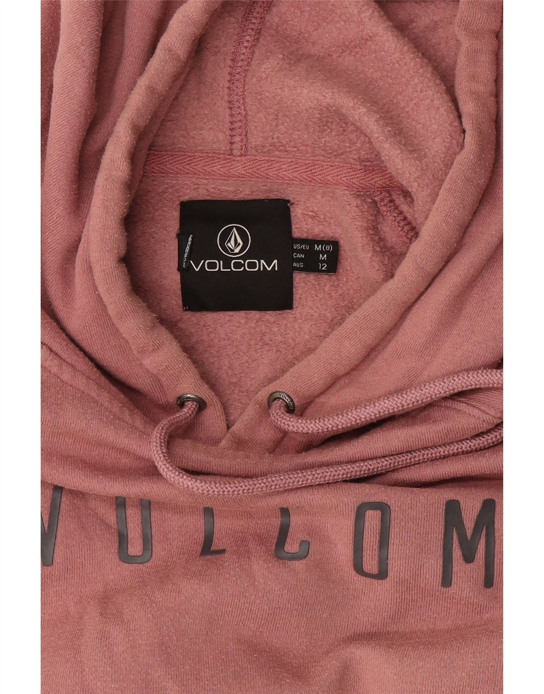 VOLCOM Damen Graphic Hoodie Pullover UK 14 Mittelrosa