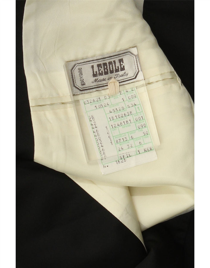 Lebole Herren-Blazer mit 1 Knopf, IT 50, große schwarze Wolle