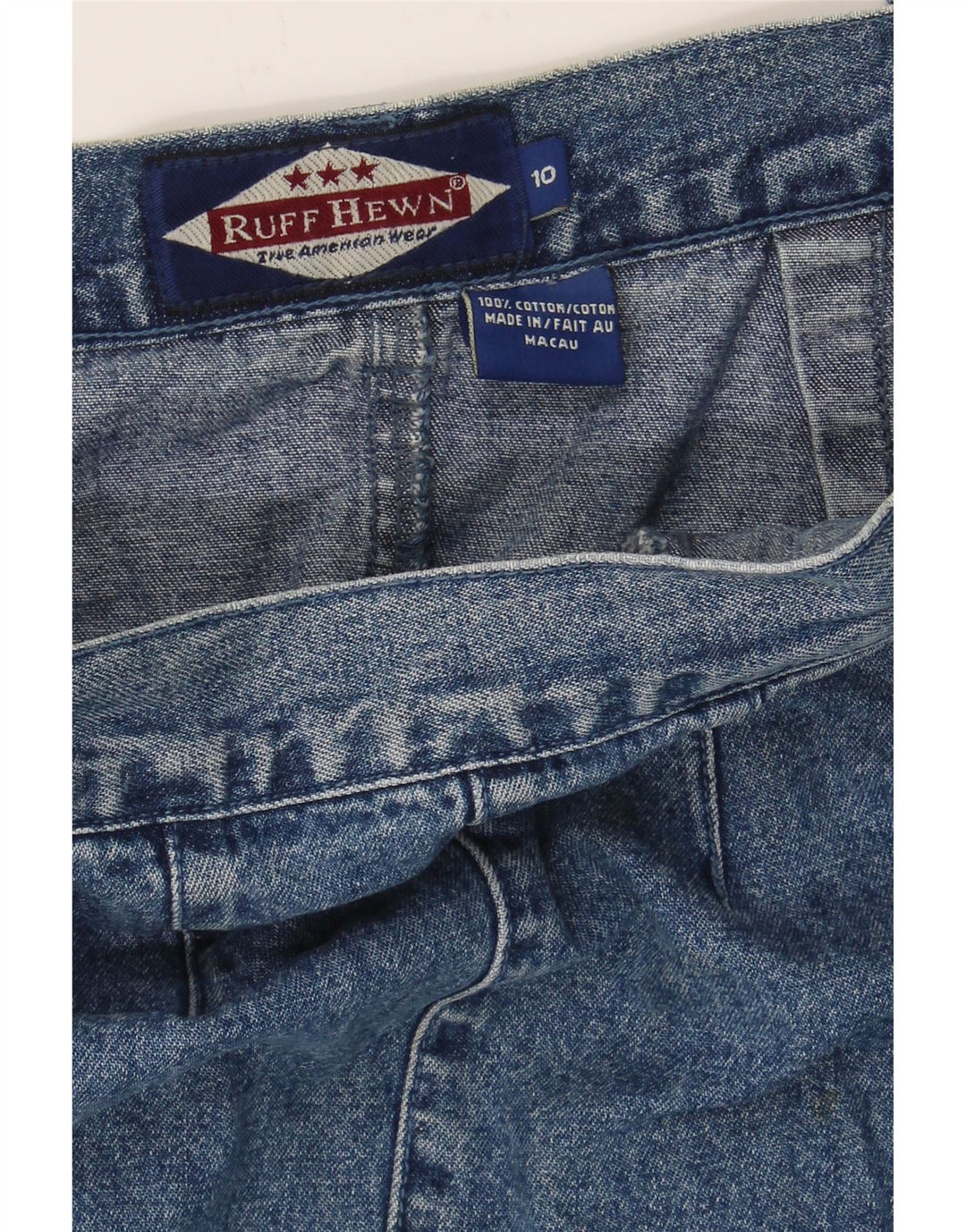 RUFF HEWN Womens Denim Skirt US 10 Large W36  Blue Cotton Vintage Ruff Hewn and Second-Hand Ruff Hewn from Messina Hembry 