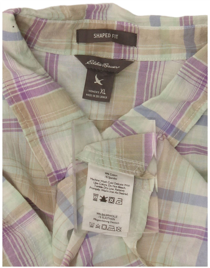 EDDIE BAUER Damen Shaped Fit Hemd UK 18 XL Mehrfarbig kariert