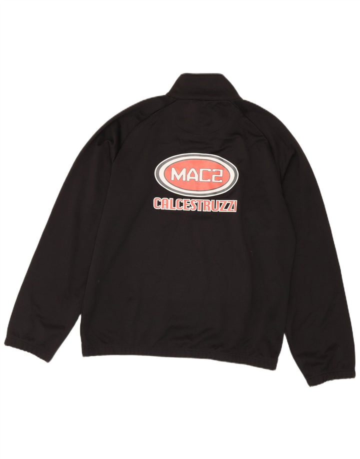 Kappa Herren Grafik-Sweatshirt mit Reißverschluss am Hals, groß, aus schwarzem Polyester