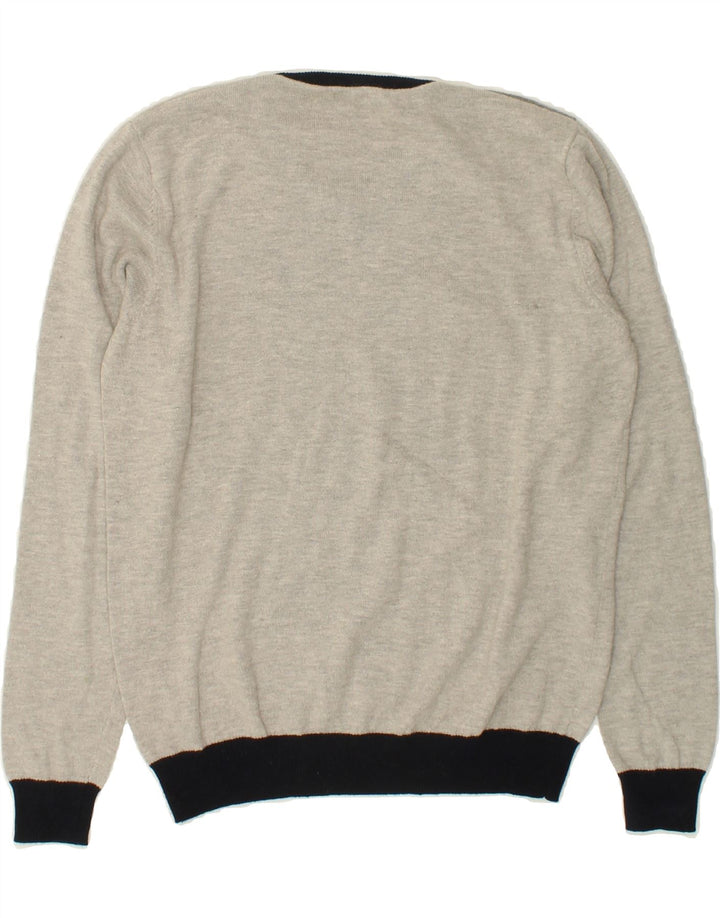 BYBLOS Boys V-Neck Jumper Sweater 15-16 Years Grey Cotton Vintage Byblos and Second-Hand Byblos from Messina Hembry 