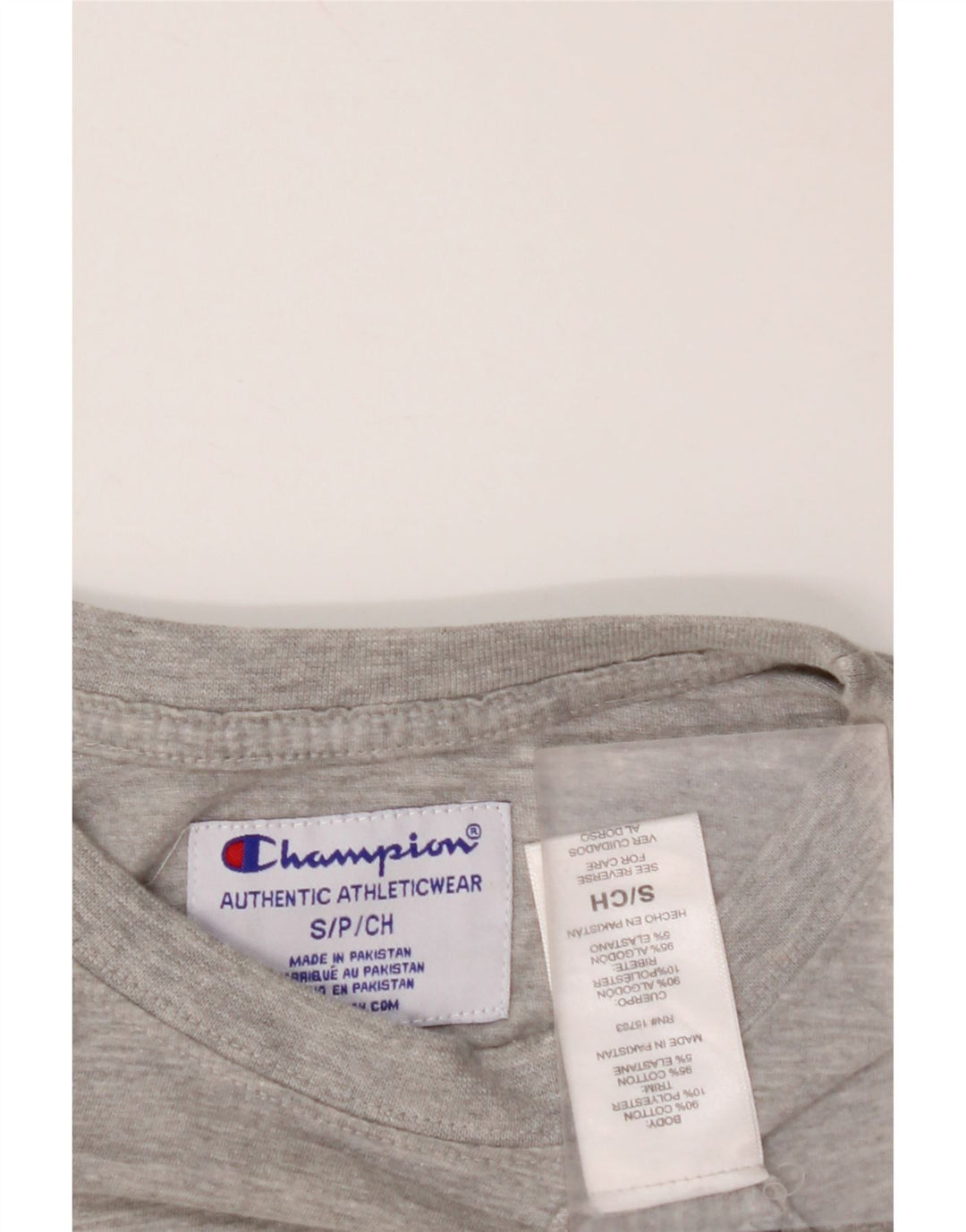 CHAMPION Damen Crop Graphic T-Shirt Top UK 10 Small Grau Baumwolle