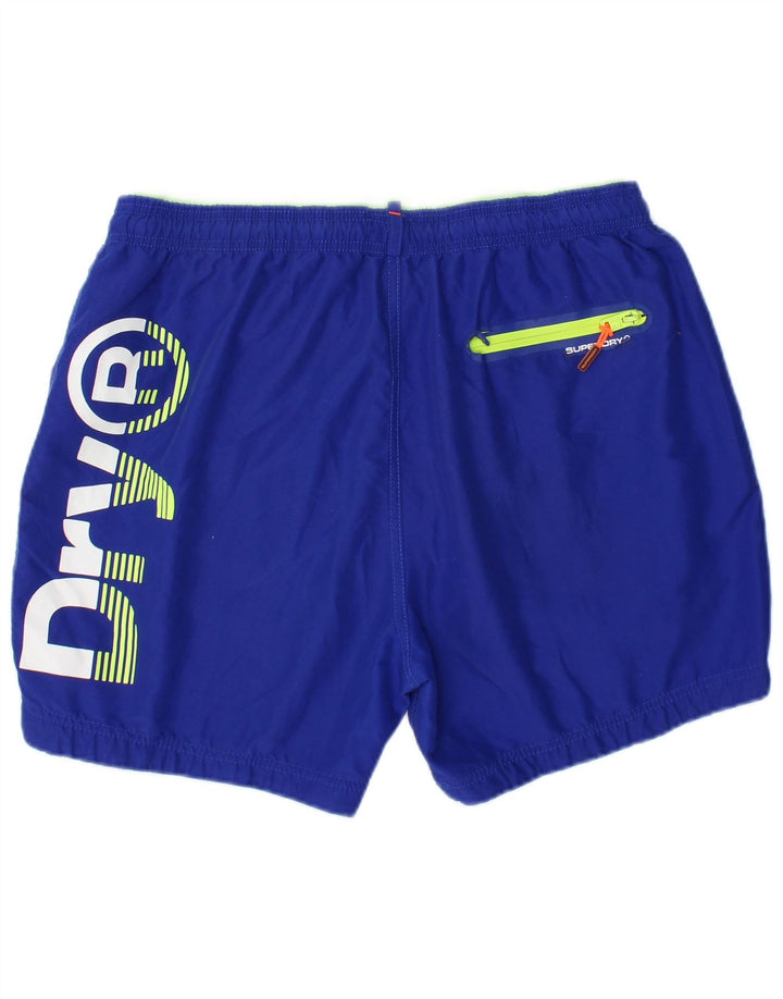 Superdry Herren-Badeshorts mit Grafik, 2XL, Blau, Polyester