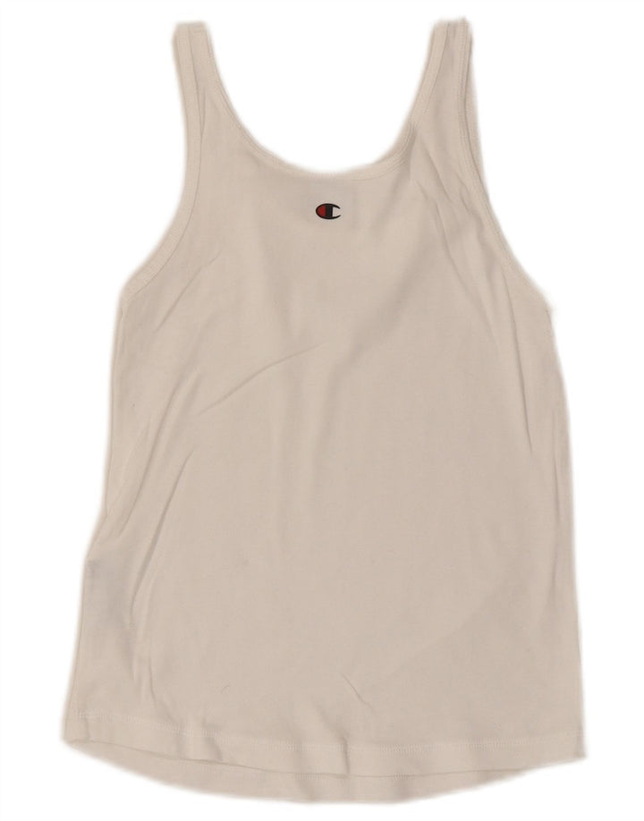 Champion Damen-Trägershirt, UK-Größe 8, Größe S, weiße Baumwolle
